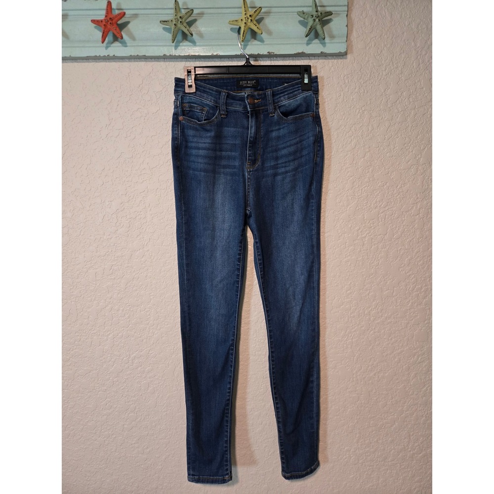 Judy Blue Womens High Rise Skinny Jeans Dark Wash Denim Size 7/28 Stretch